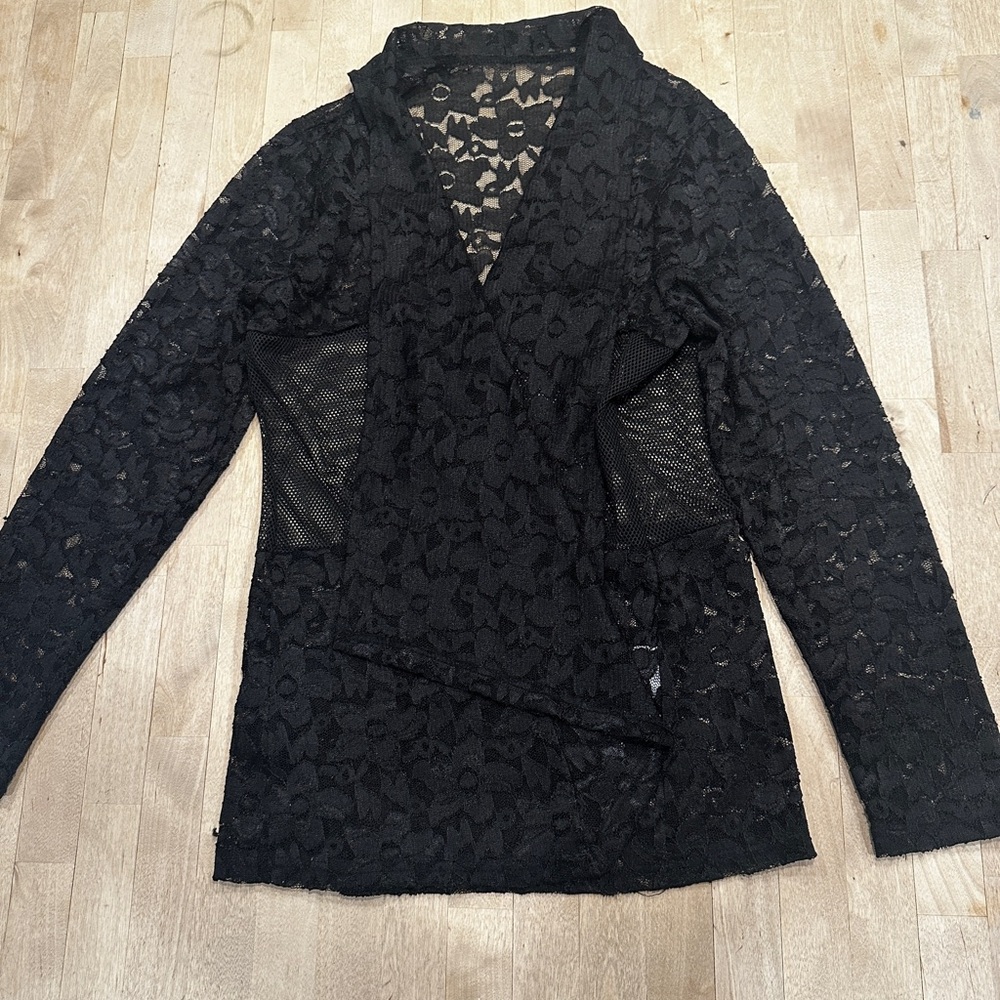Elegant Black Lace Cardigan